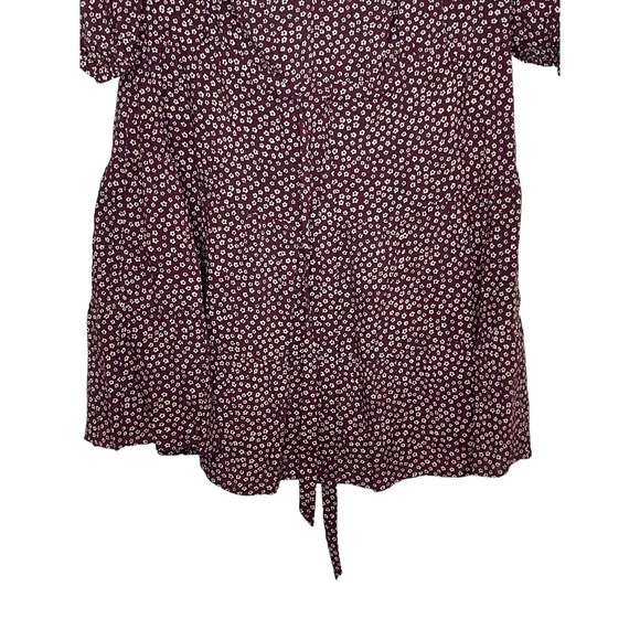 Paige Carmine Women Top Cold Off Shoulder Tie Front Ditsy Floral Dress Red Small - Picture 6 of 9